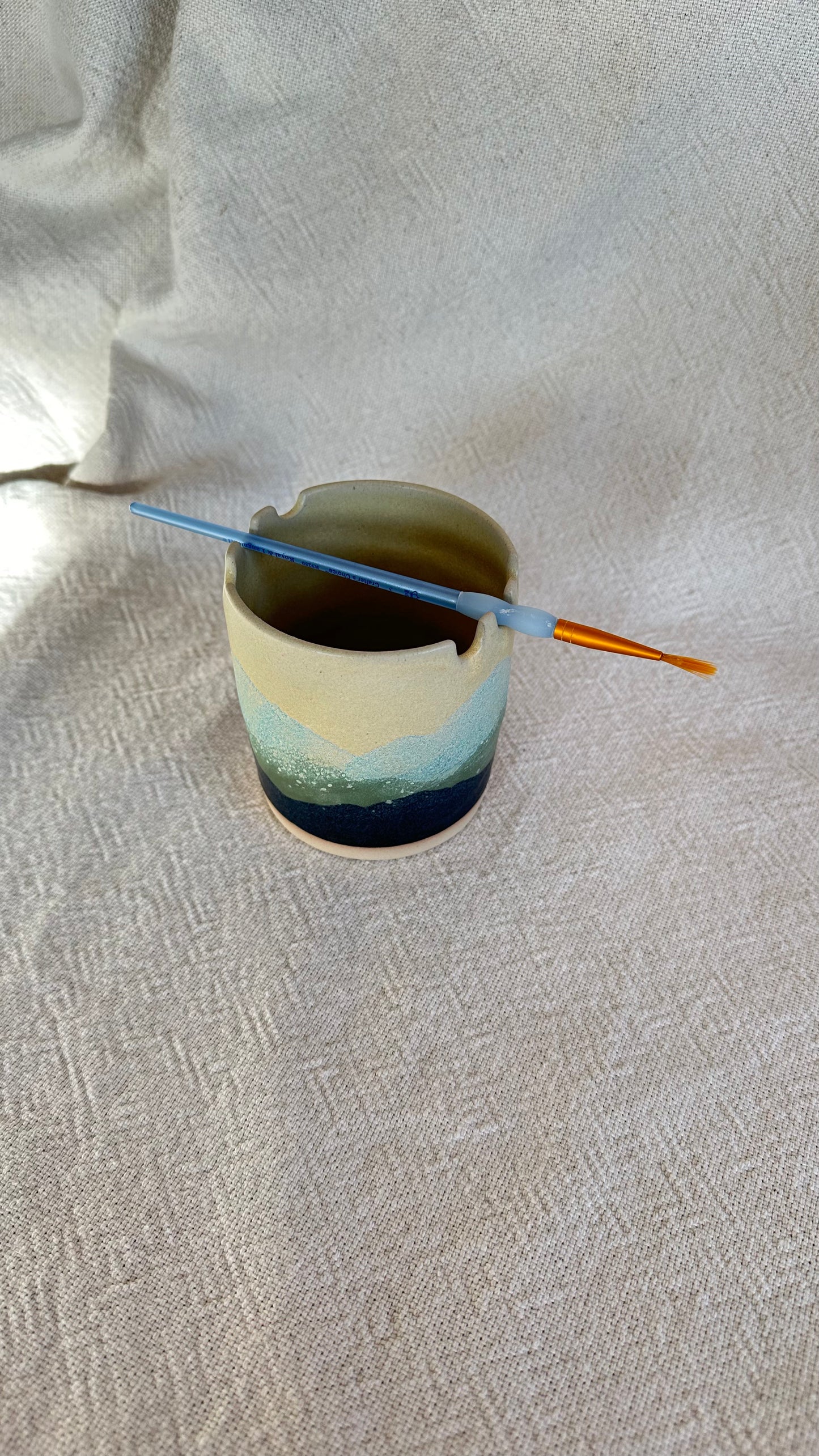 Blue Mountain Ceramic Paintbrush Pot