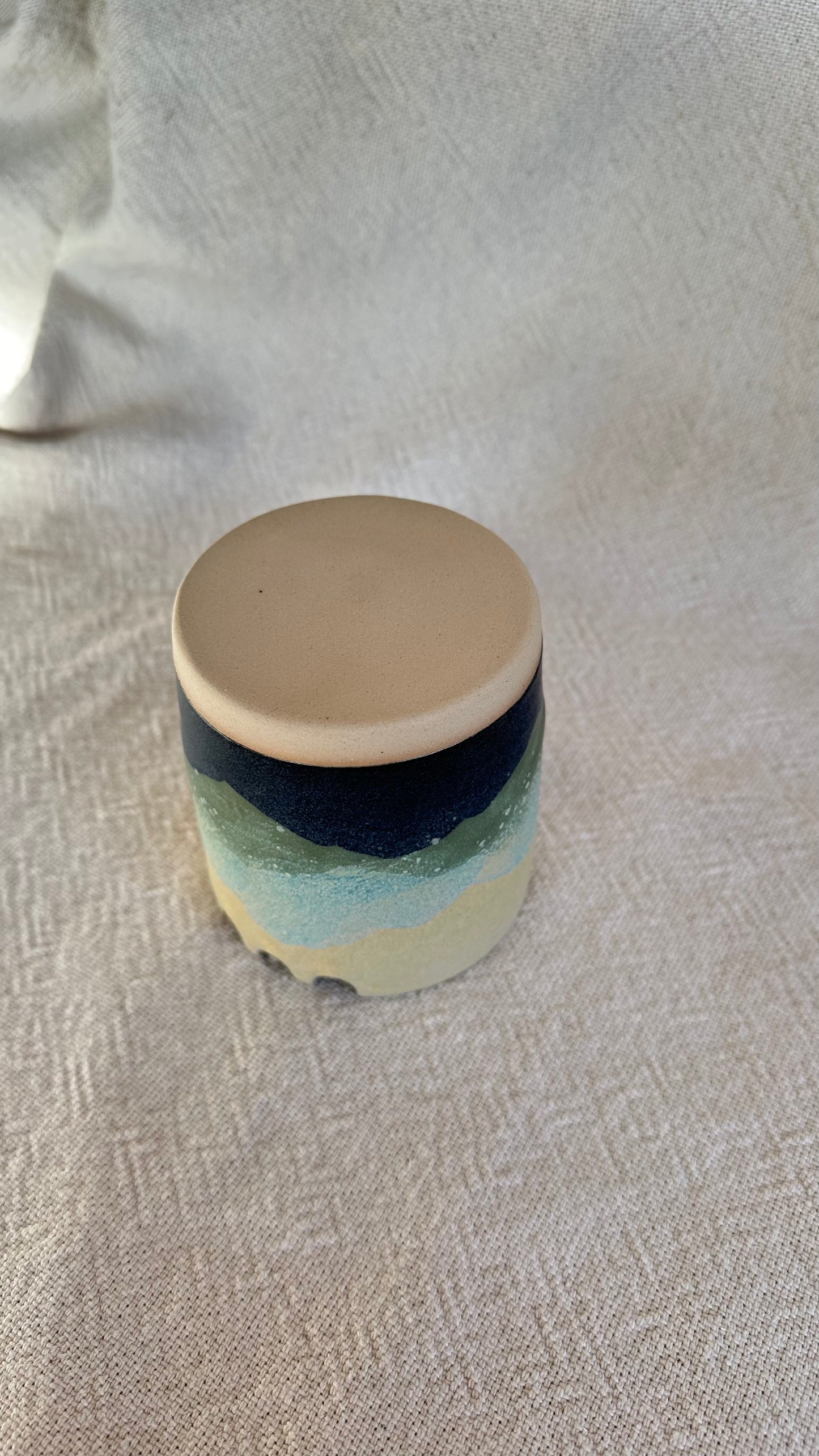 Blue Mountain Ceramic Paintbrush Pot